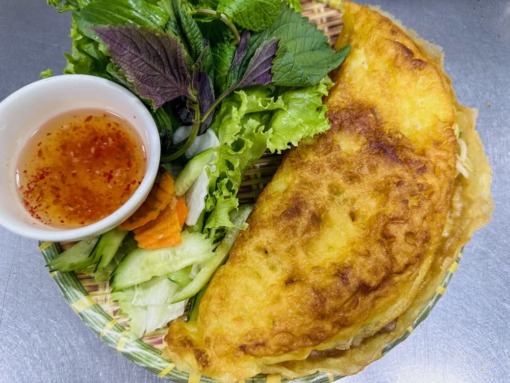 An image of the crispy pancake served at the restaurant. 