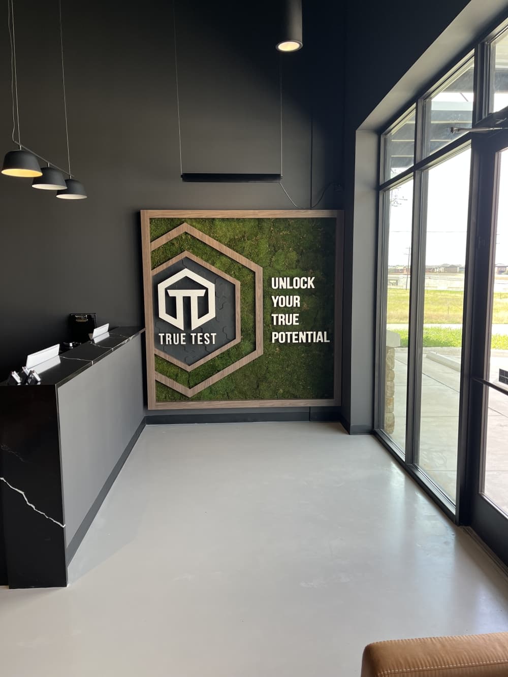The entrance of the business. 