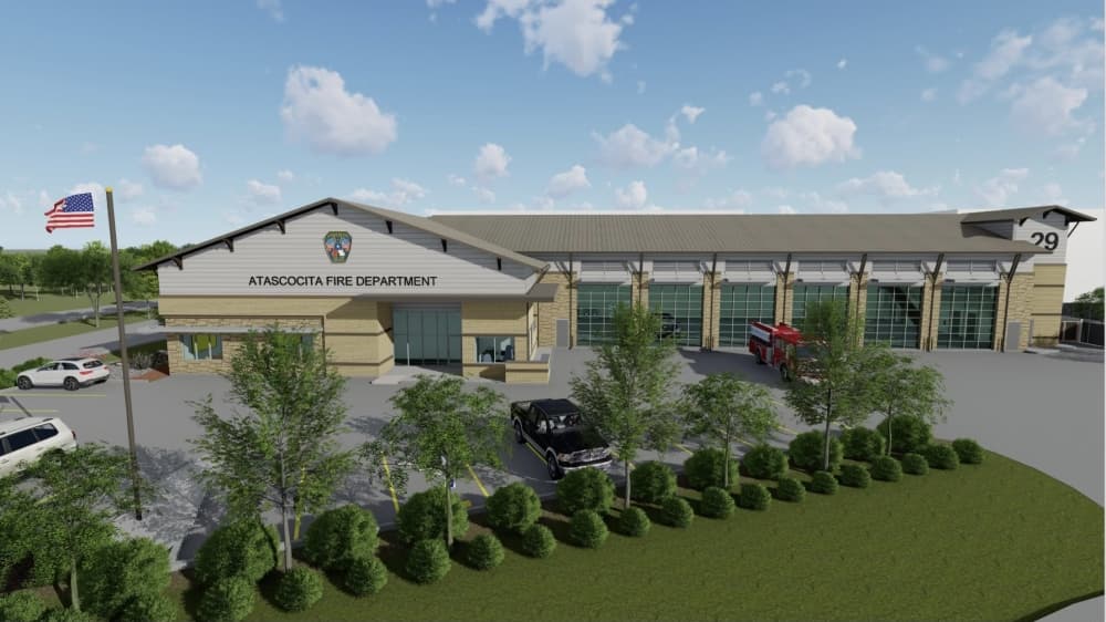 The new station features six bays for equipment. (Rendering Courtesy Atascocita Fire Department) 