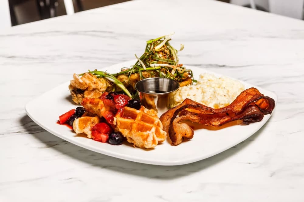 chicken and waffles