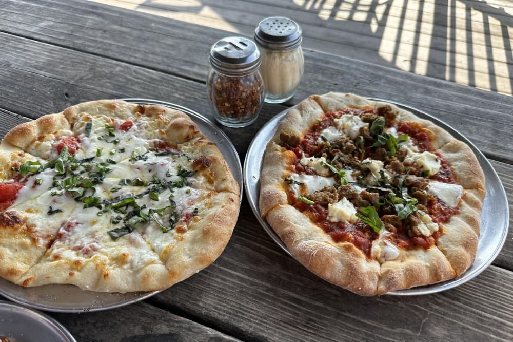 Two pizzas are shown.