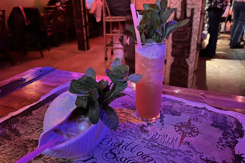 Uncharted serves many different tiki drinks—the menu was crafted by the owners of Lei Low, a popular tiki bar in Houston. (Shaheryar Khan/Community Impact)