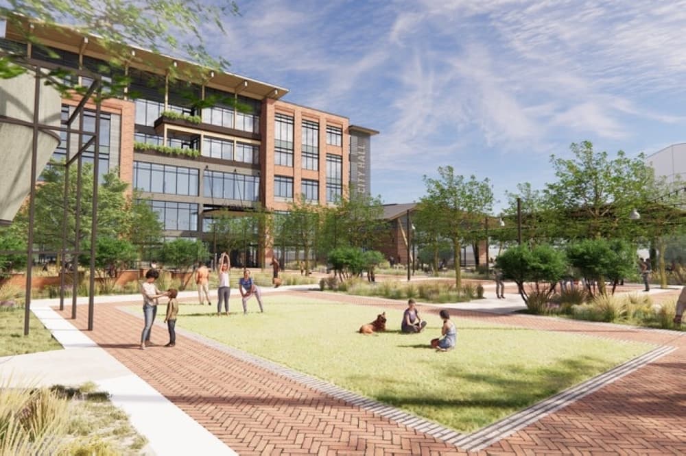 Rendering of the new city hall pavilion