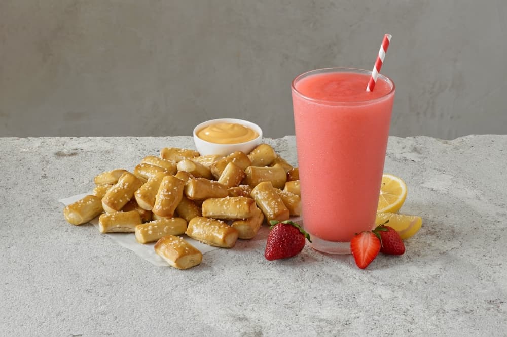 Pretzelmaker serving soft pretzel bites, beverages in Spring