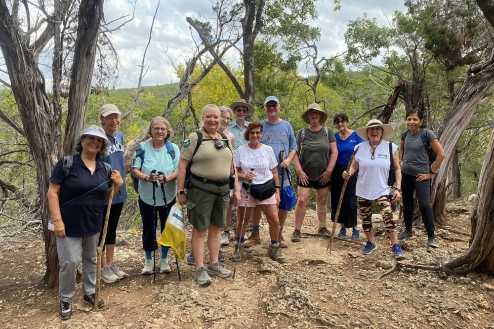 An image of a group of seniors who walked the trail. 