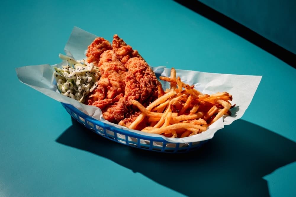 Buttermilk Baby offers American comfort food, such as chicken tender baskets with fries ($12.99). (Courtesy Brian Kennedy)