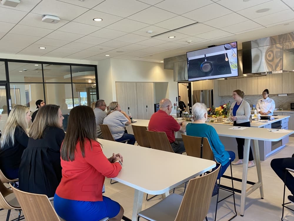 People taking a cooking class