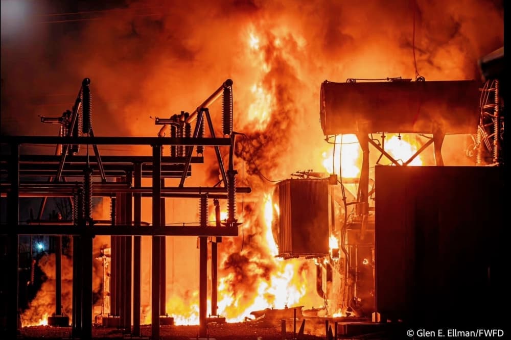 burning building