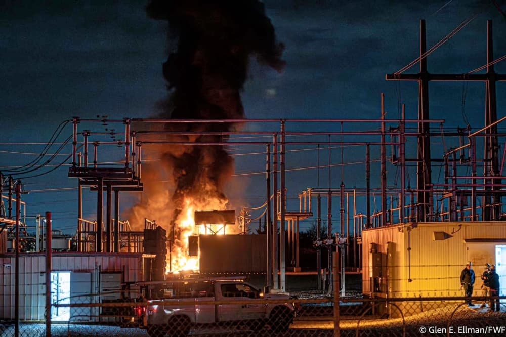 Fort Worth, Roanoke fire departments put out electrical substation fire in Fort Worth