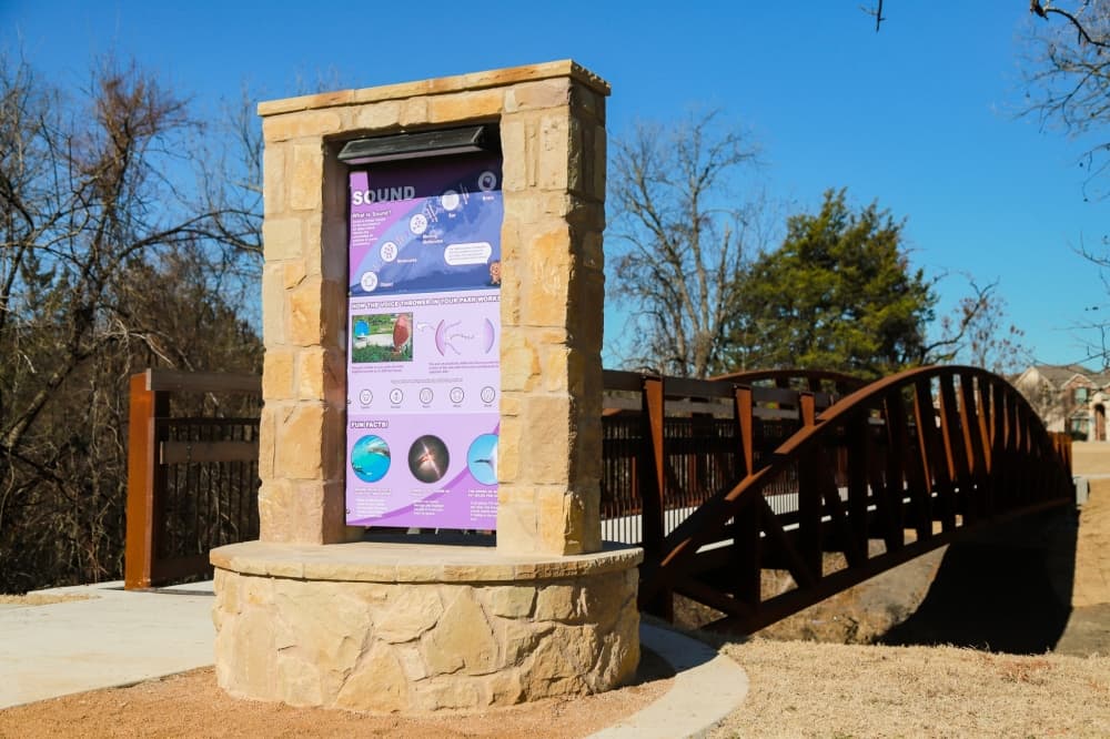 Signage along Prestwyck Park Trail in McKinney
