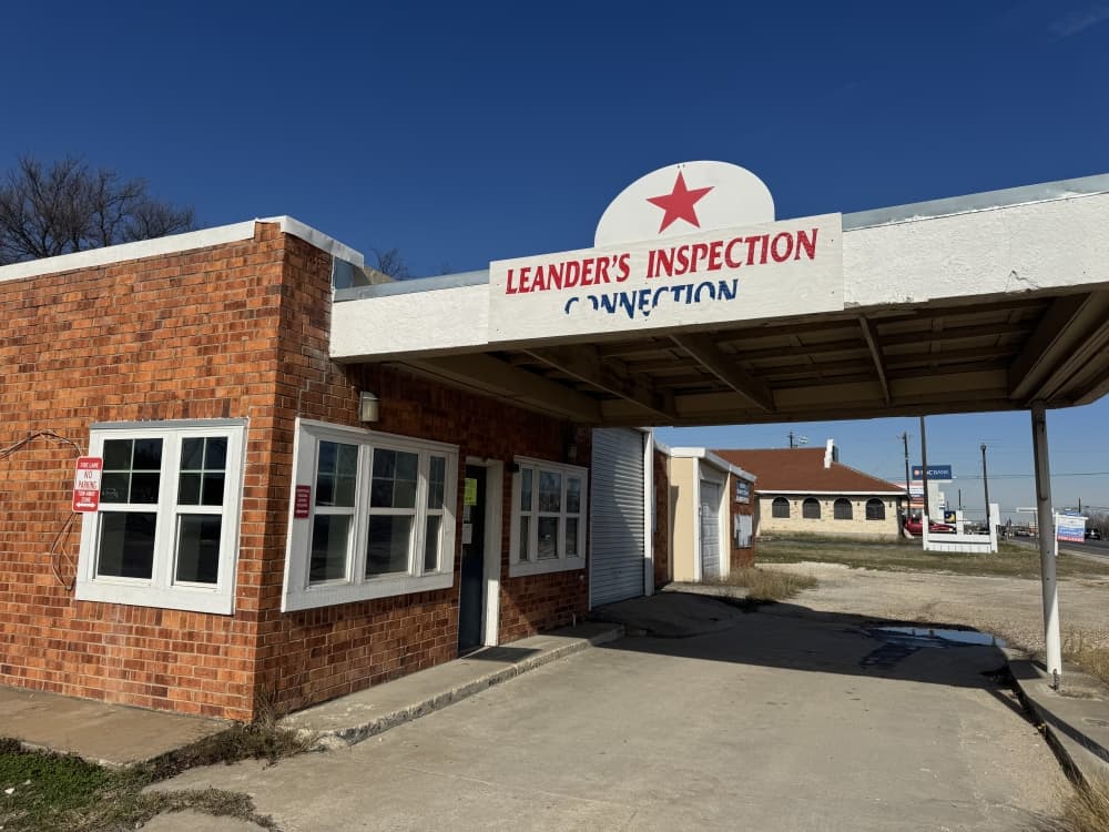 Exterior of a vehicle inspection business.