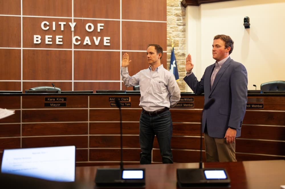 Bee Cave elects interim City Council members Kit Crumbley, Blake Sbrocco