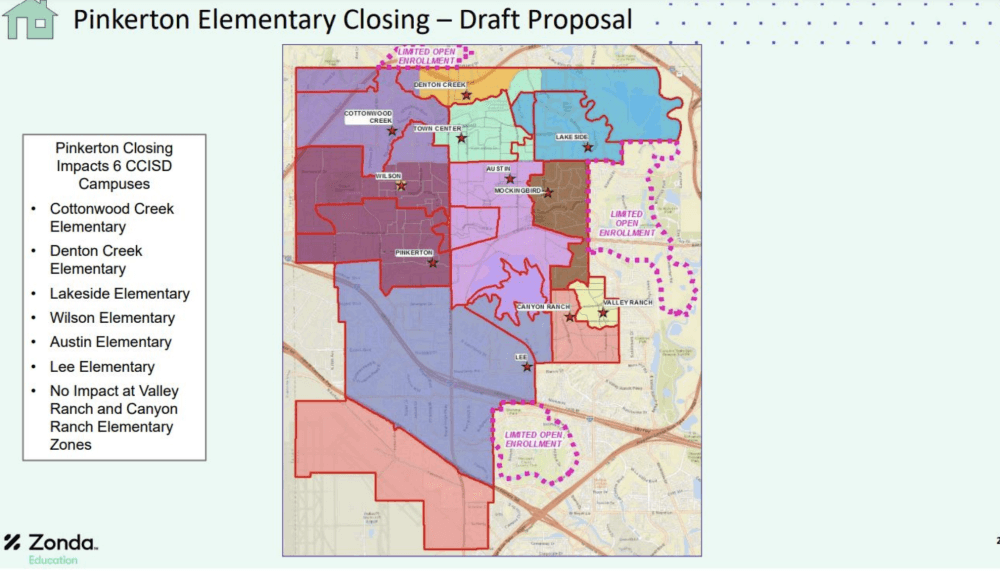 There are about 10 areas within the district that will be impacted by the proposed rezoning. (Courtesy CISD)