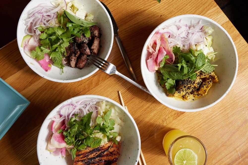 An image of different bowls served at the business. 