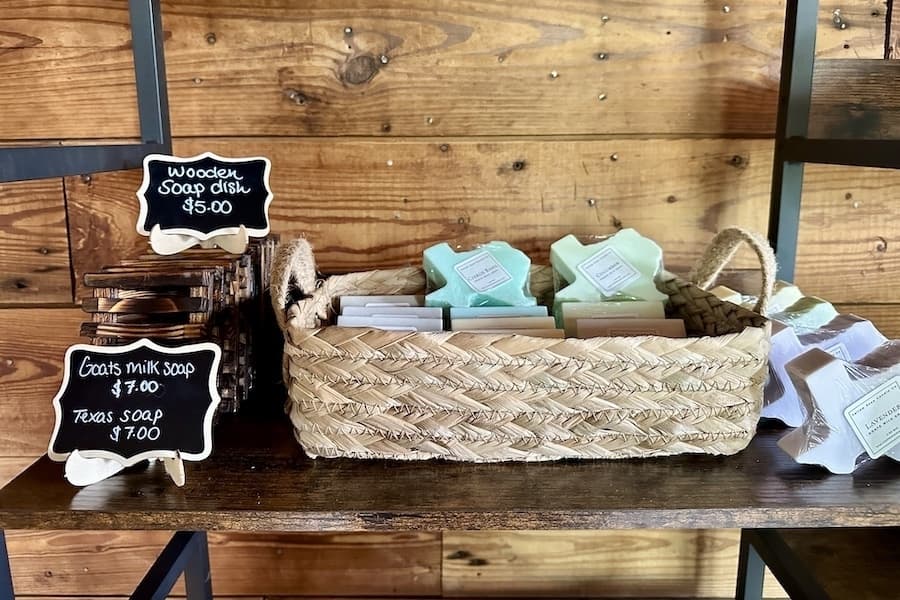 Goat's milk soap come in a variety of scents like lavender and cucumber. (Thalia Guzman/Community Impact)