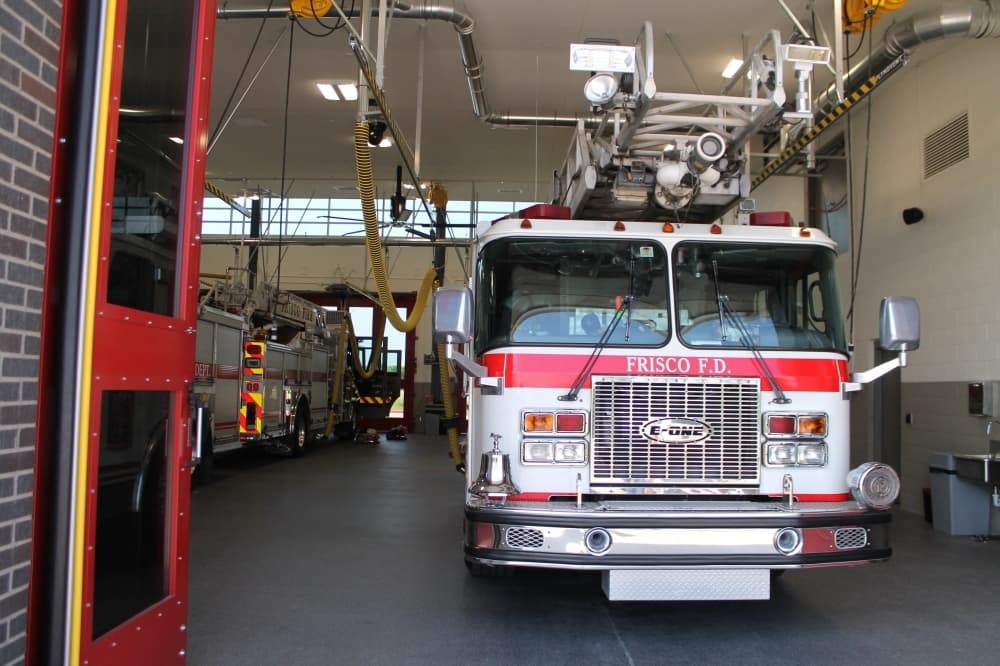 firetruck in a bay
