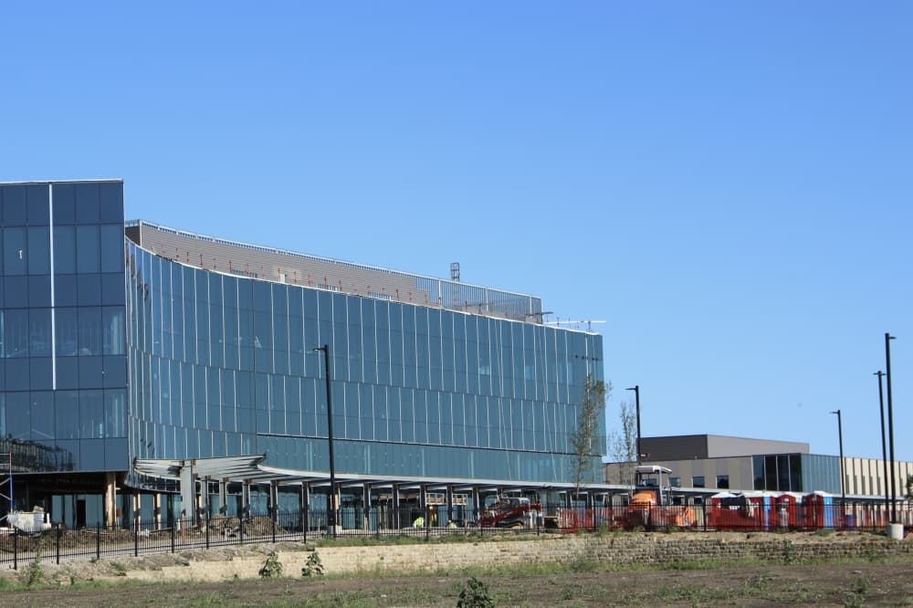 The incoming Methodist Celina Medical Center, pictured here under construction in June 2024, is expected to open on March 17. (Alex Reece/Community Impact)
