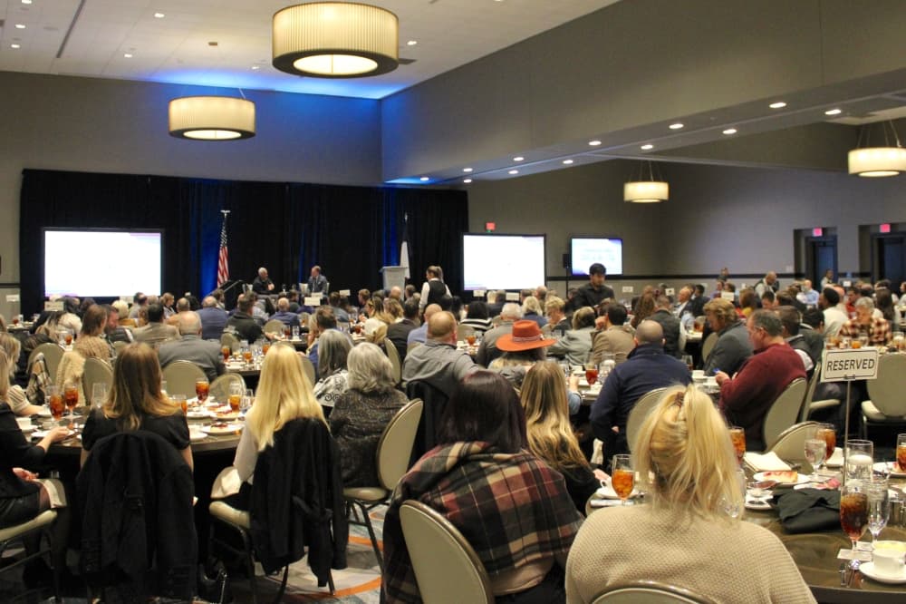 A ballroom during the Georgetown State of the City luncheon. 