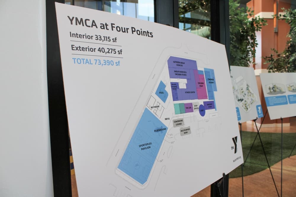An image of a rendering of the projected Four Points YMCA. 