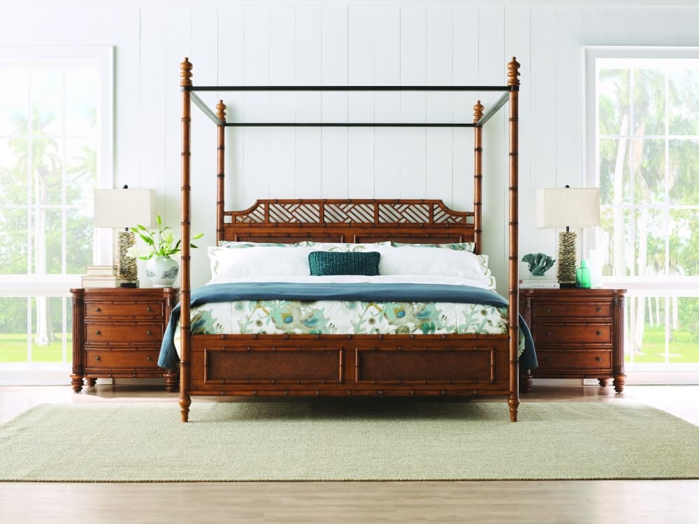 Resort-inspired furniture and luxury home décor on sale at Tommy Bahama Home in The Woodlands during their annual savings event.