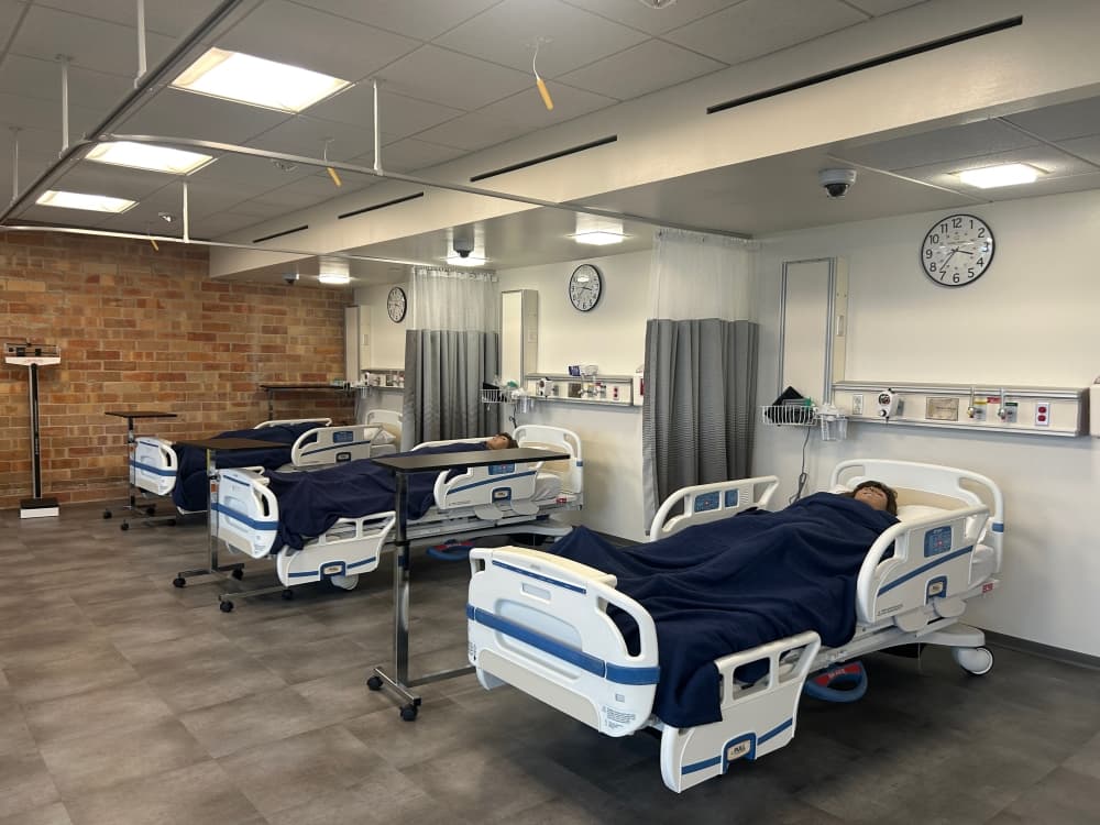 The clinical skills lab is a six-bed acute care facility where students learn basic skills and competencies. (Brooke Sjoberg/Community Impact)