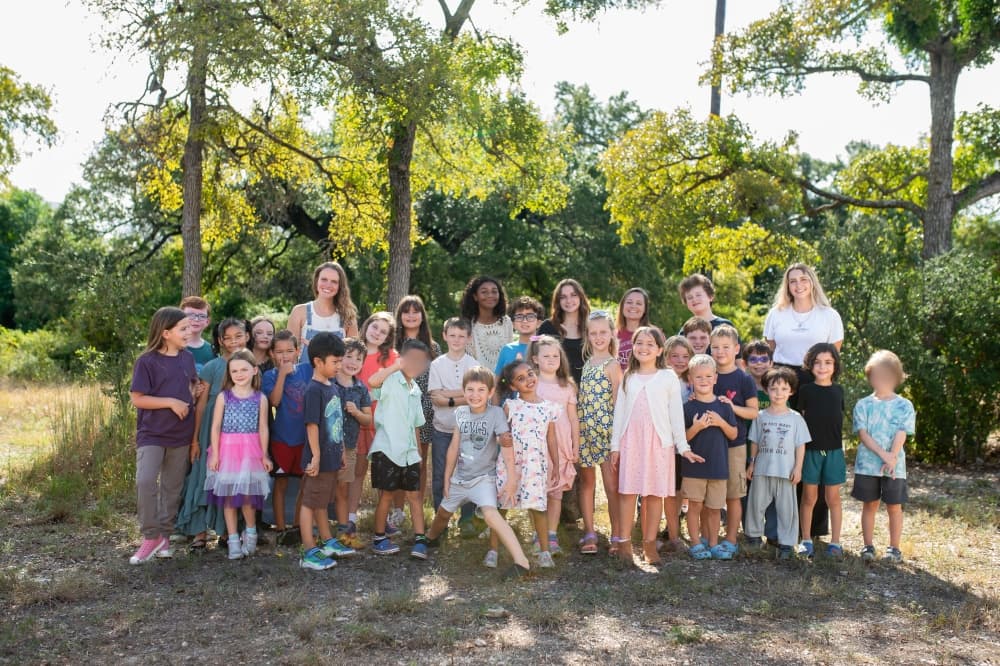 Students at an outdoor school. 