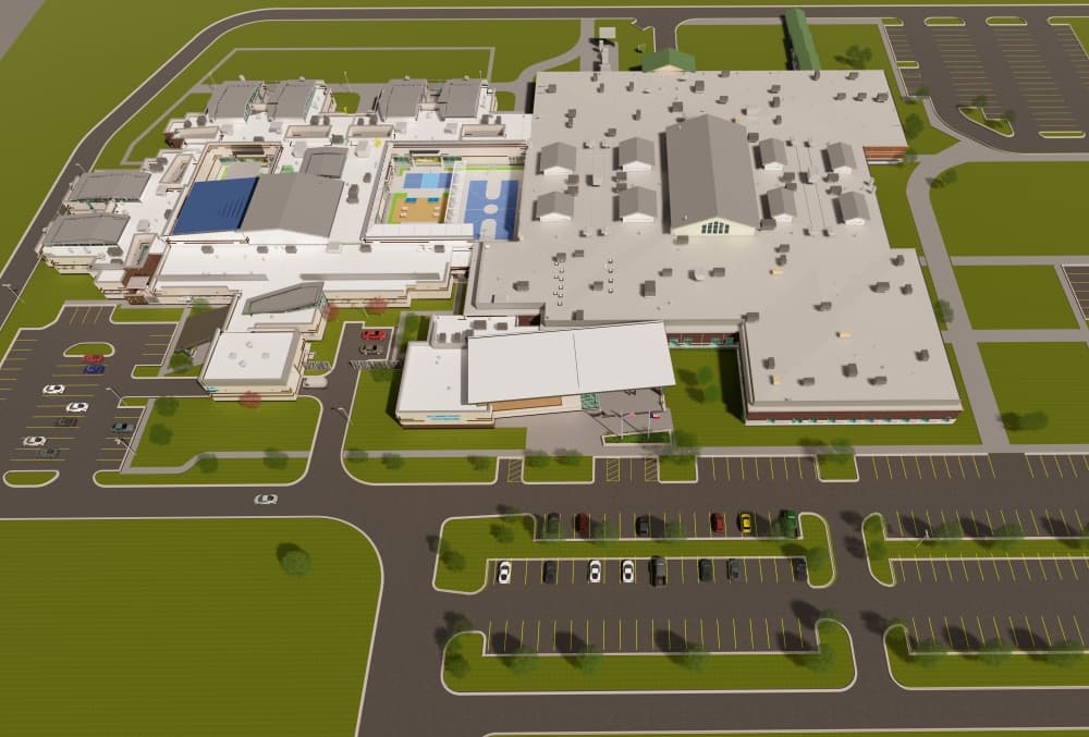 Ariel view of the Wilco juvenile justice center expansion. 