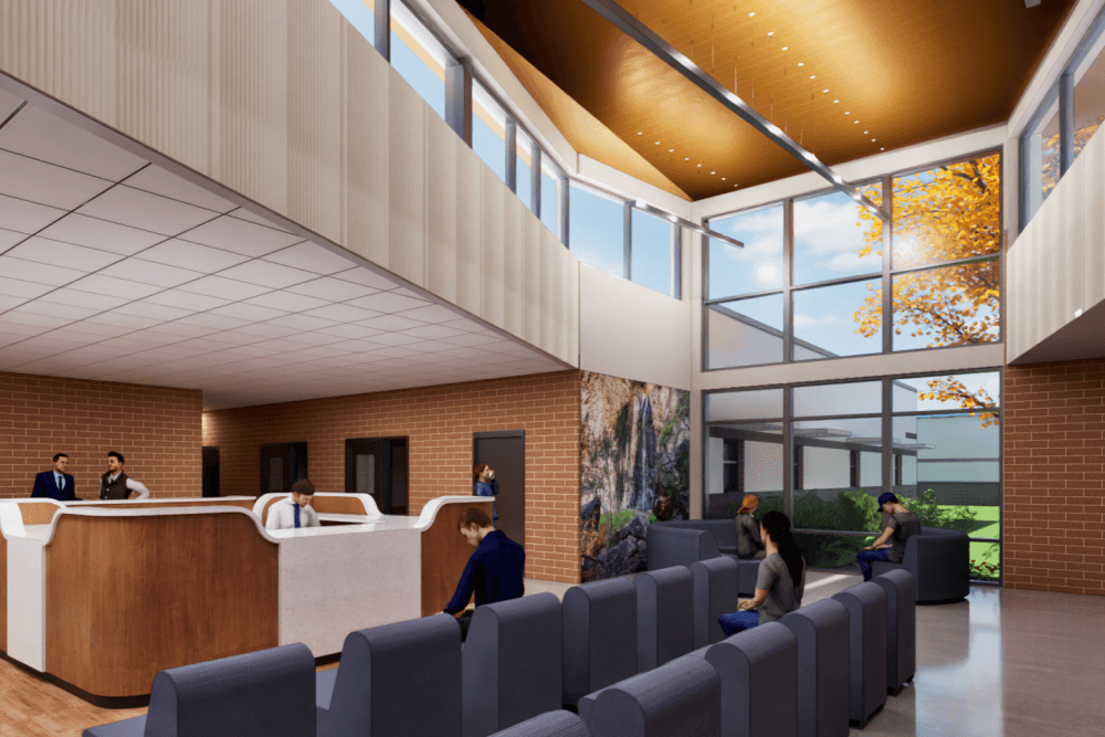 An intake room at the future wilco juvenile justice center. 