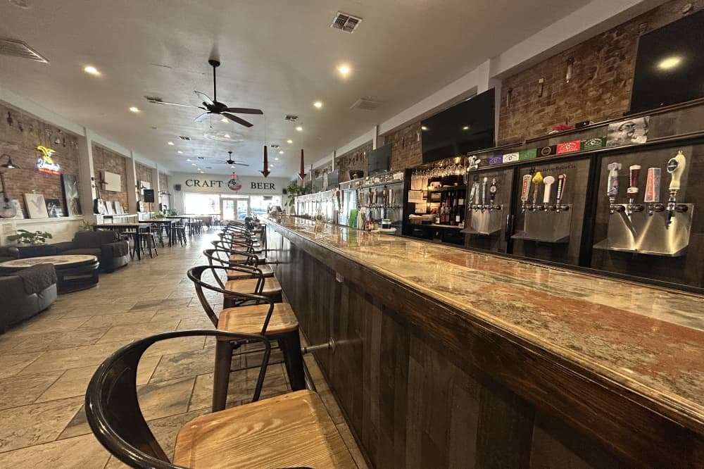 An image of the bar at the establishment. 