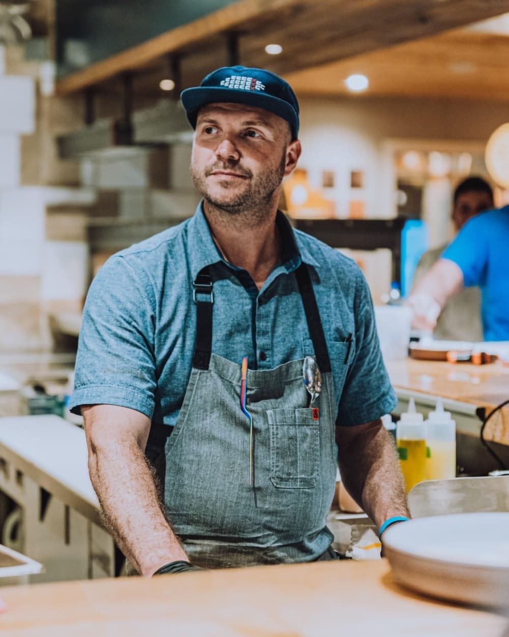 An image of the head chef at the restaurant. 