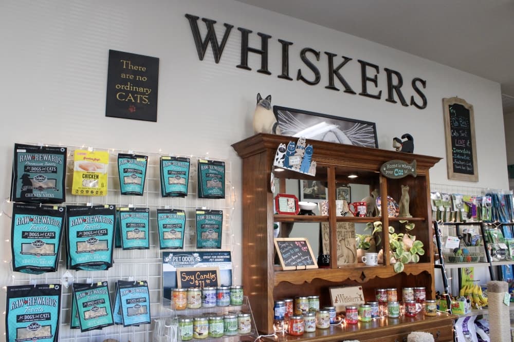 The items sold inside the store. 