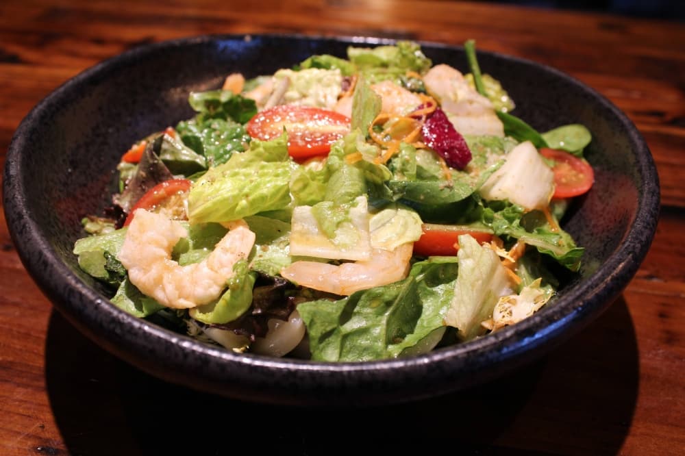 Salad with shrimp. 