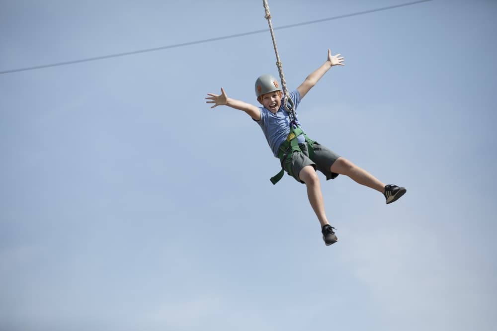 kid on the zipline