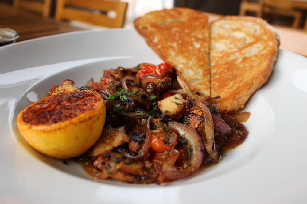 The grilled octopus ($21) is another menu expansion since the restaurant's opening, and one of Montiel's favorite dishes, he said. (Asia Armour/Community Impact)