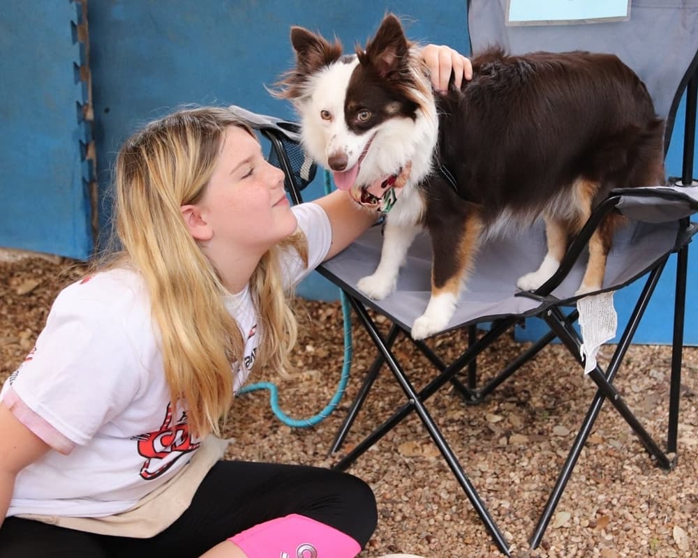 girl with dog 