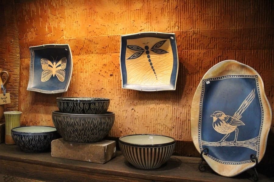 The main gallery showcases art pieces created by Angie and Kyle White. (Thalia Guzman/Community Impact)