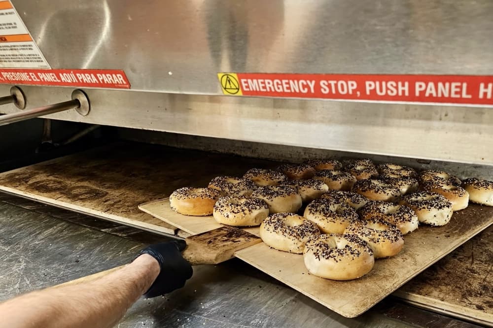 bagels in oven