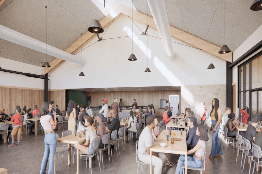 The new dining hall will be about 19,510-square-feet. (Rendering courtesy T Bar M Camps & Retreats)