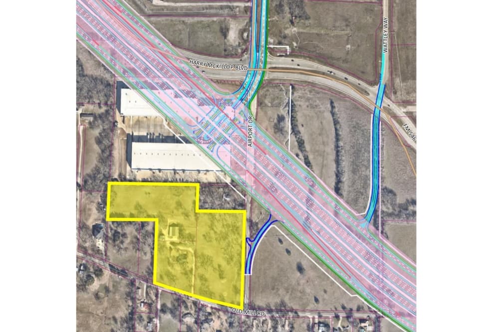 Site map with future roadway overlaid