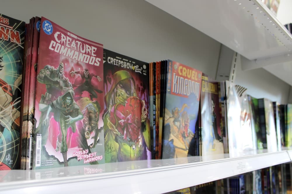 An image of comic books. 