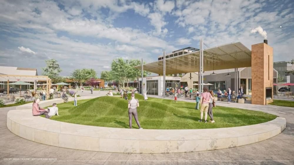 Retail core open space rendering