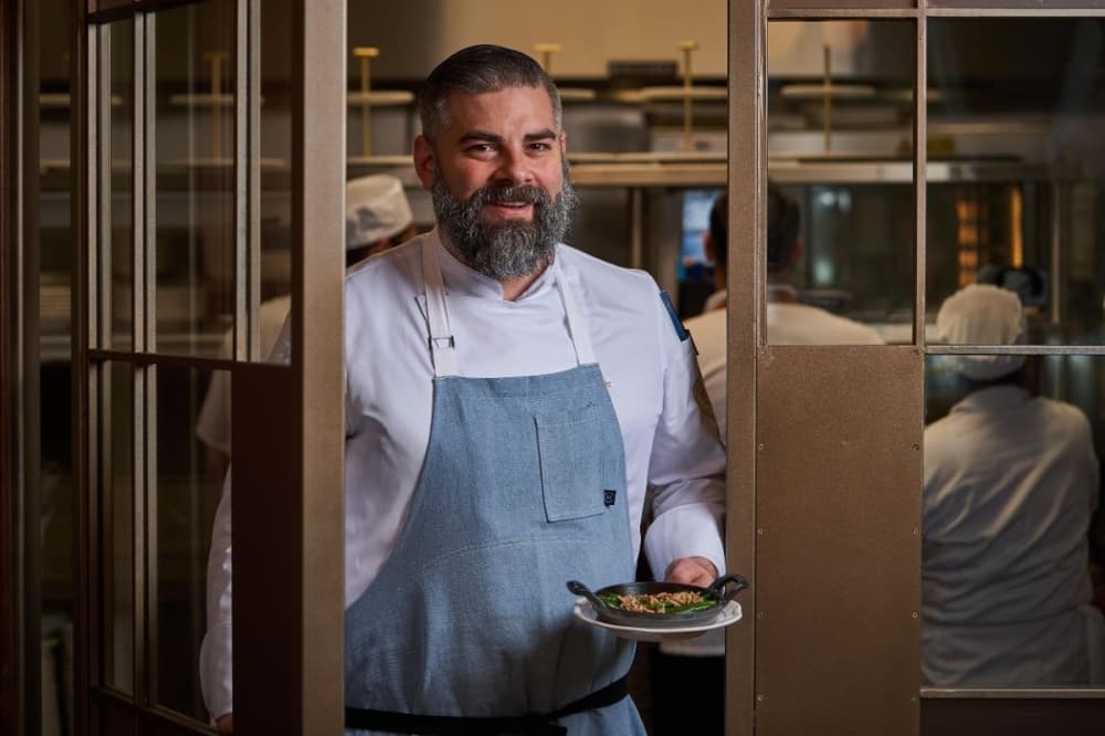 Chef E.J. Miller utilizes his years of experience in Houston and his relationships with ranchers, farmers and purveyors for the menu at Chardon, which features French cuisine through the lens of Texas. (Courtesy David Varley)