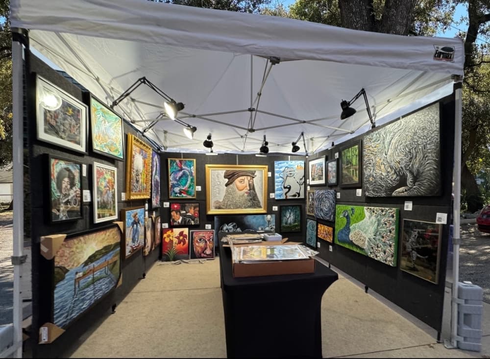 An image of an art tent. 