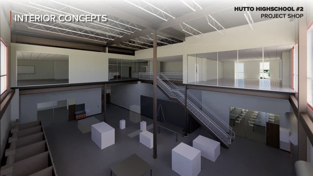 The second high school will incorporate space for career and technology education programs, plans show. (Courtesy VLK Architects)