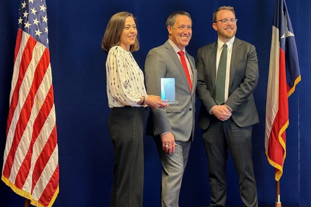 City officials accepting the award