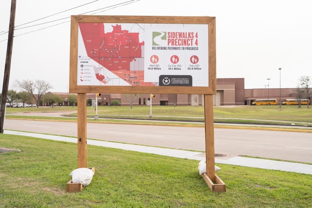 More than 50 sidewalk miles completed across unincorporated Harris County areas, school districts