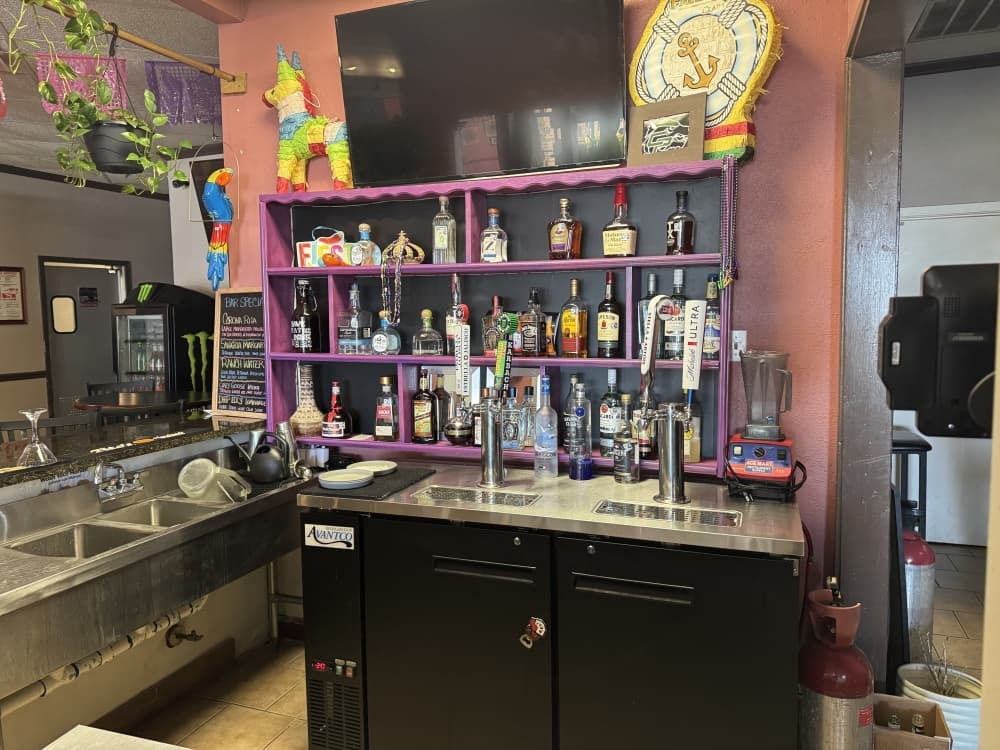 A bar in a restaurant