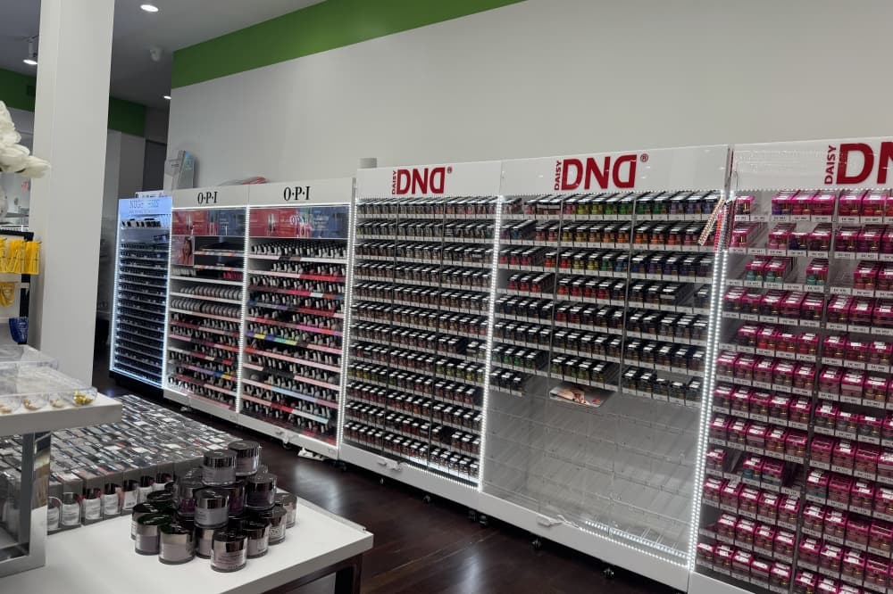 Lucky Nail Supply offers whole sale prices for businesses. (Parks Kugle/Community Impact) 