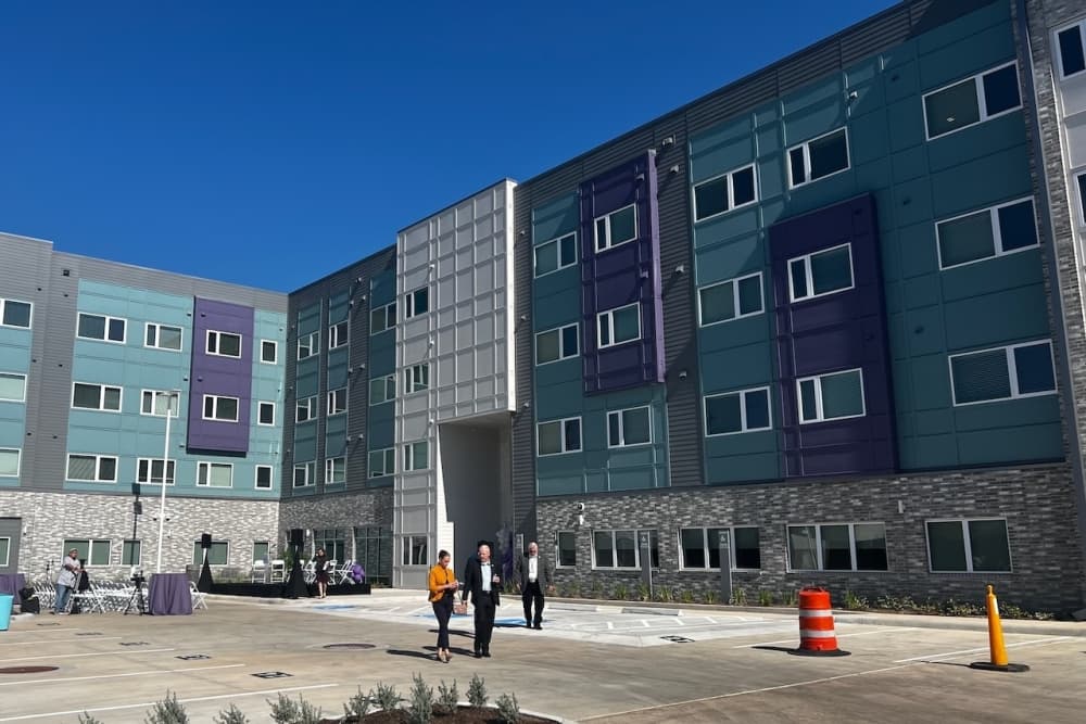 A photo outside the facility