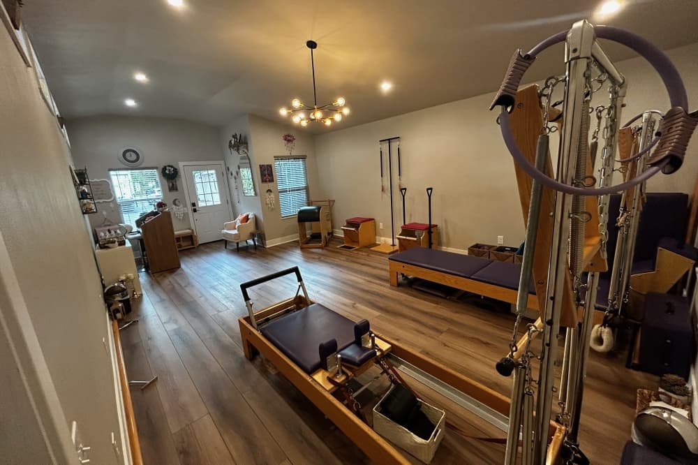 The Pilates studio specializes in custom private and duet sessions, Gardner said, and incorporates reformers and towers among other specialized equipment. (Courtesy Nona Gardner)
